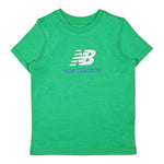 New Balance T-Shirt Girocollo Tinta Unita con Stampa Logo per Bambino LAKB0009X VERDE NEW BALANCE 