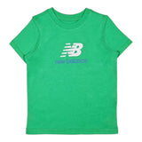 New Balance T-Shirt Girocollo Tinta Unita con Stampa Logo per Bambino LAKB0009X VERDE NEW BALANCE 