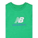 New Balance T-Shirt Girocollo Tinta Unita con Stampa Logo per Bambino LAKB0009X VERDE NEW BALANCE 