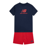 New Balance Completo 2 Pezzo T-Shirt-Bermuda Bicolore per Bambino LAKB0103X BLU/ROSSO NEW BALANCE 