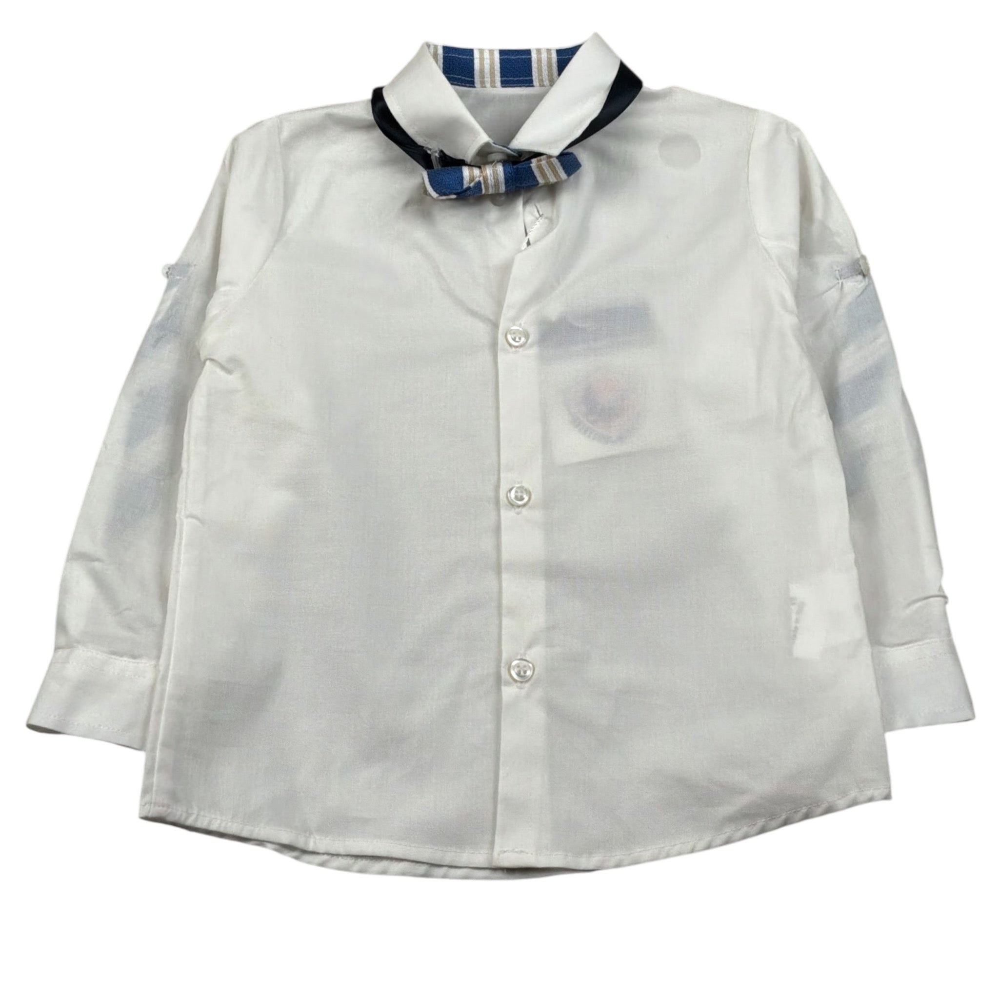 New Gereration Camicia Manica Lunga tinta unita con Papillon Bianco per Bambino 221153J BIANCO NEW GERERATION 