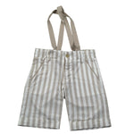 New Gereration Bermuda con Bretelle Fantasia A Righe Beige per Bambino 221351 BEIGE NEW GERERATION 