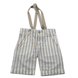 New Gereration Bermuda con Bretelle Fantasia A Righe Beige per Bambino 221351 BEIGE NEW GERERATION 