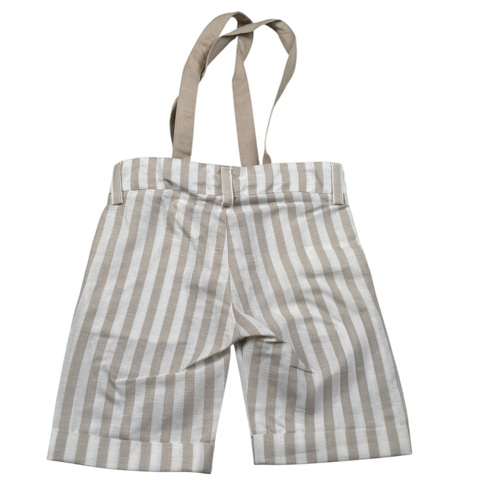 New Gereration Bermuda con Bretelle Fantasia A Righe Beige per Bambino 221351 BEIGE NEW GERERATION 