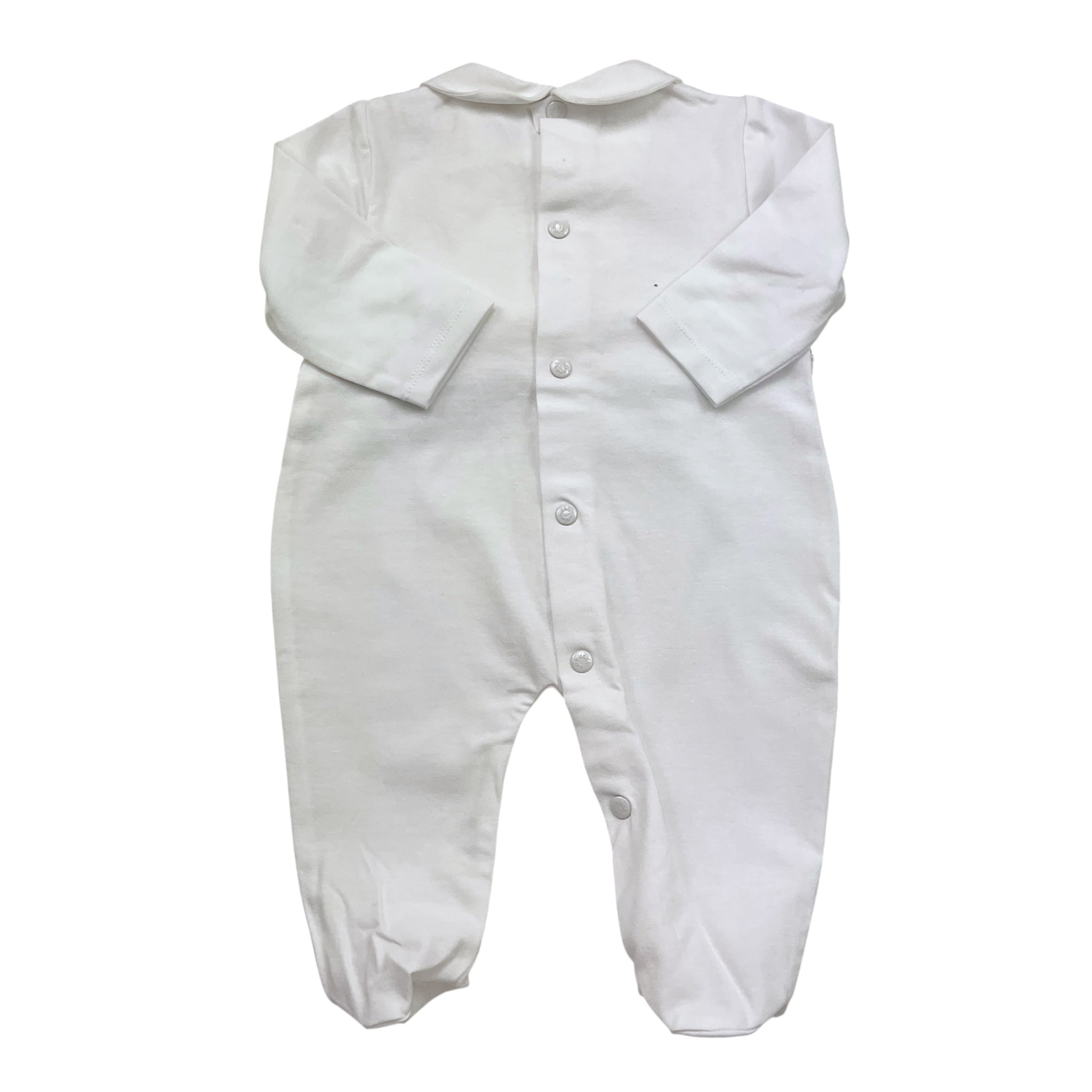 Ninnaoh Tutina Tinta Unita con Ricami E Applicazione Fiori per Neonata E2228T BIANCO NINNAOH 