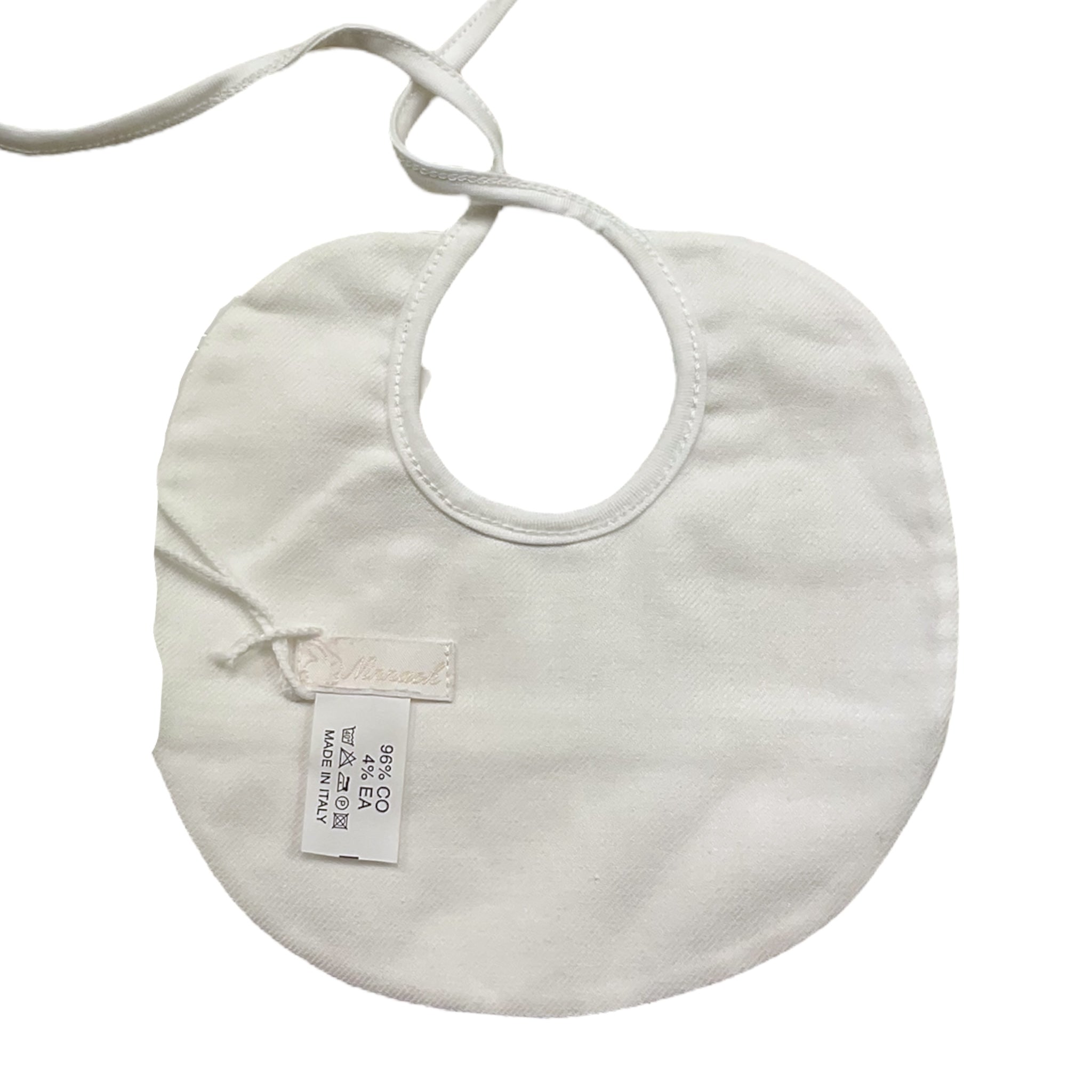 Ninnaoh Bavetta Tinta Unita con Fantasia Fiori per Neonata E25BA68 BIANCO NINNAOH 