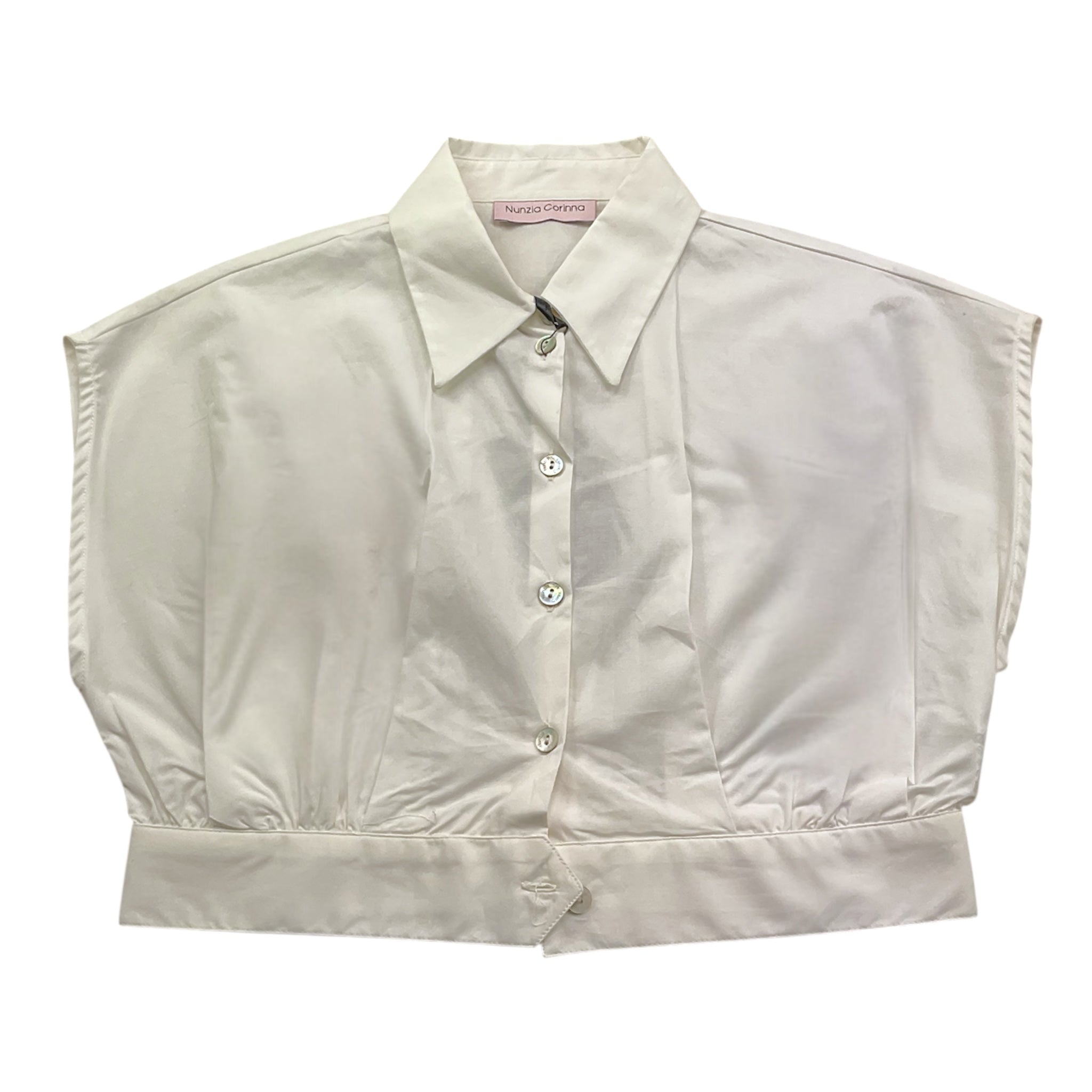 Nunzia Corinna Camicia Giromanica Tinta Unita per Bambina NJ4015695 BIANCO NUNZIA CORINNA 