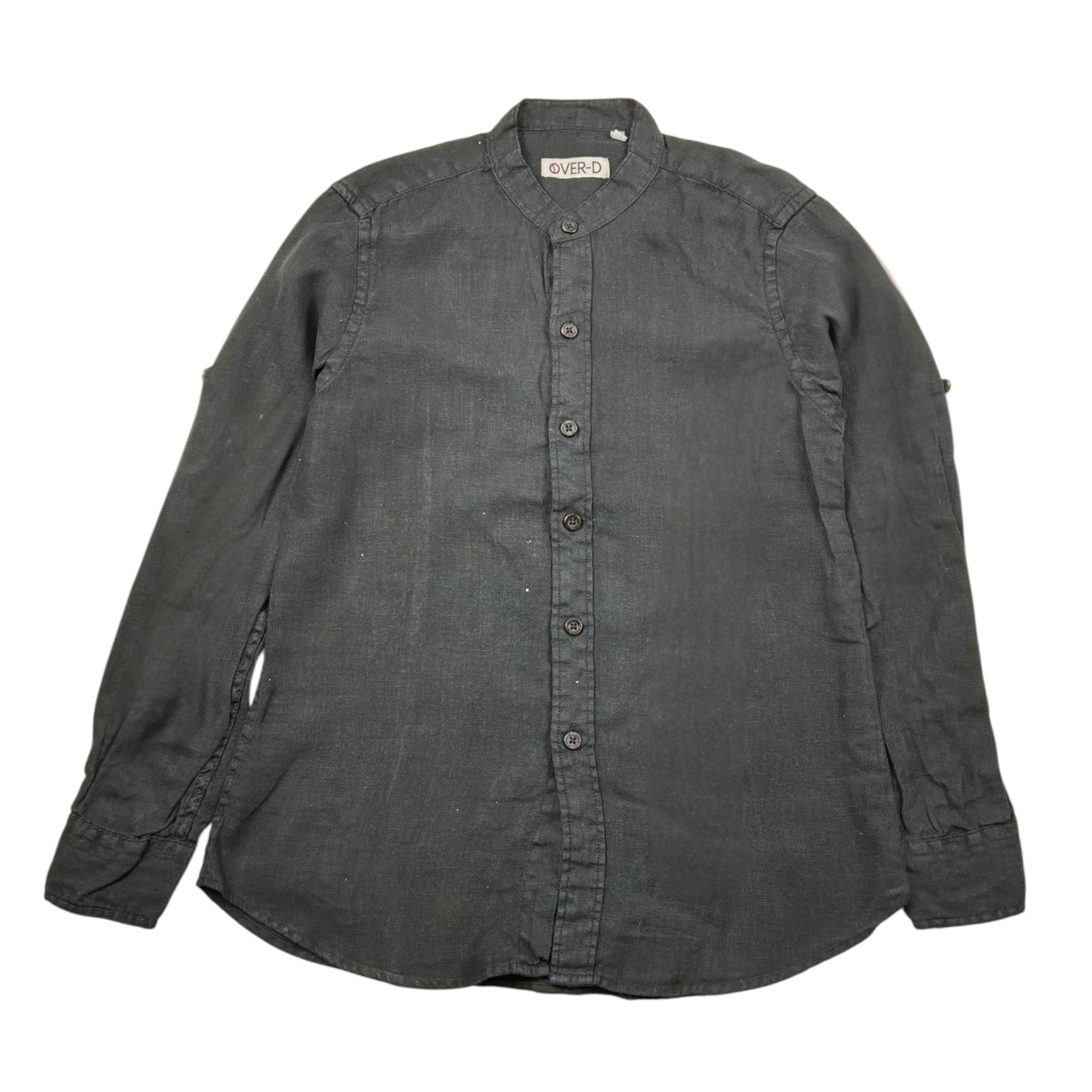 Over-D Camicia Tinta Unita con Collo Coreano per Bambino MEUUE NERO OVER-D 