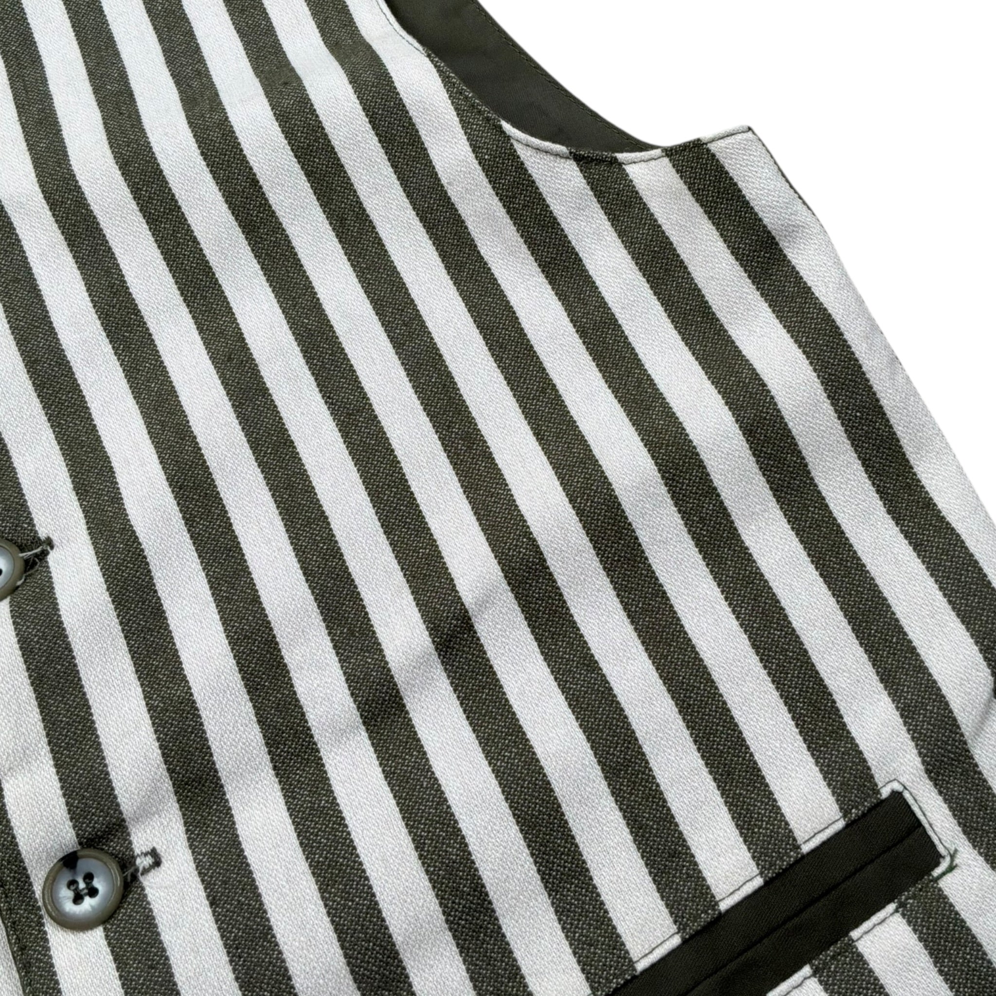 Over-D Gilet Bicolore con Fantasia A Righe per Bambino OK1564SGL BIANCO/VERDE OVER-D 