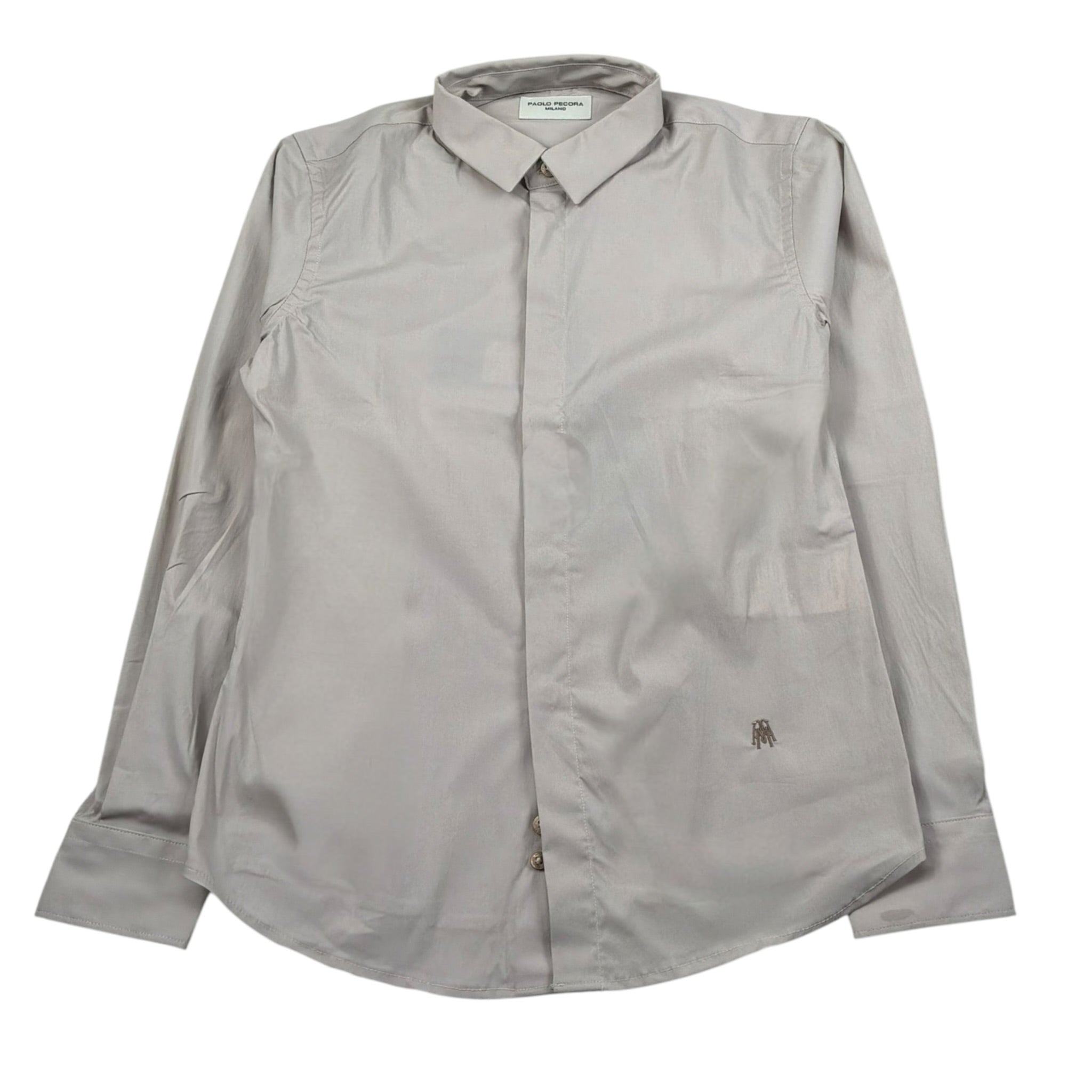 Paolo Pecora Camicia Manica Lunga Tinta Unita per Bambino PP2897 FANGO PAOLO PECORA 