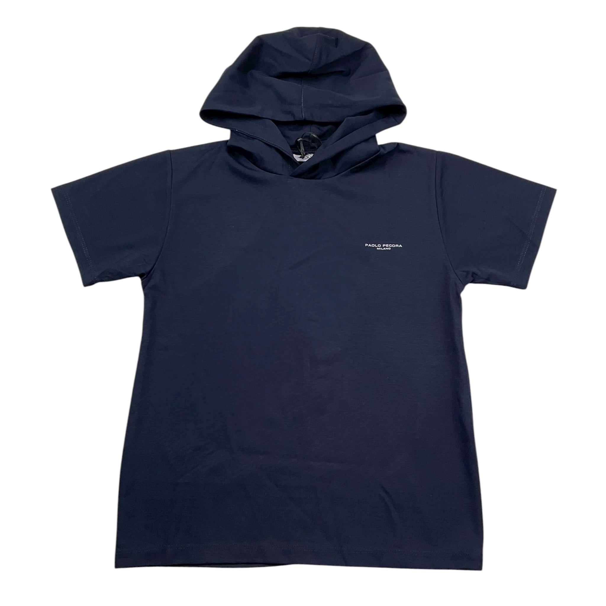 Paolo Pecora T-Shirt Tinta Unita con Cappuccio per Bambino PP4063 BLU PAOLO PECORA 