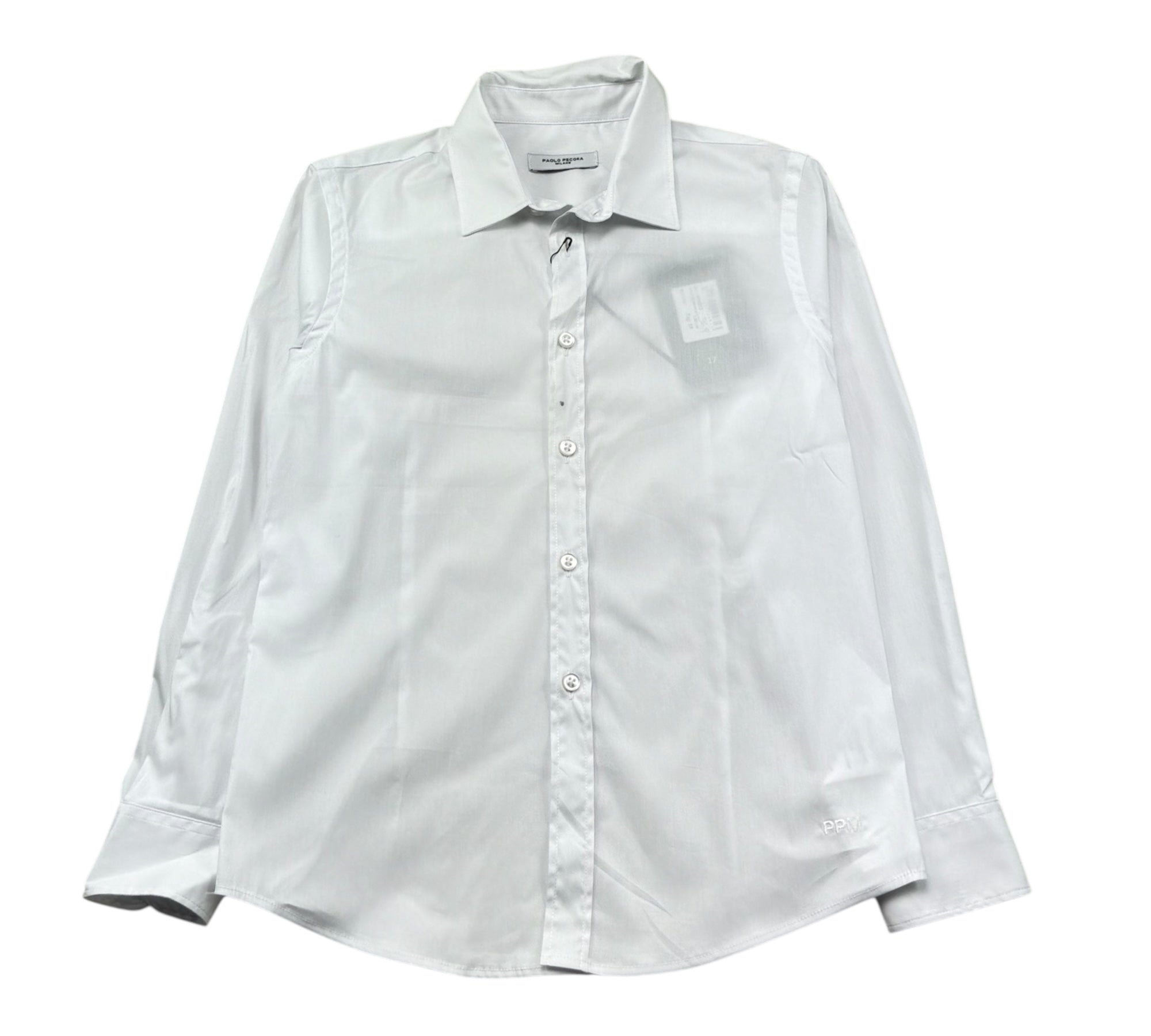 Paolo Pecora Camicia Manica Lunga Tinta Unita per Bambino PP4233 BIANCO PAOLO PECORA 