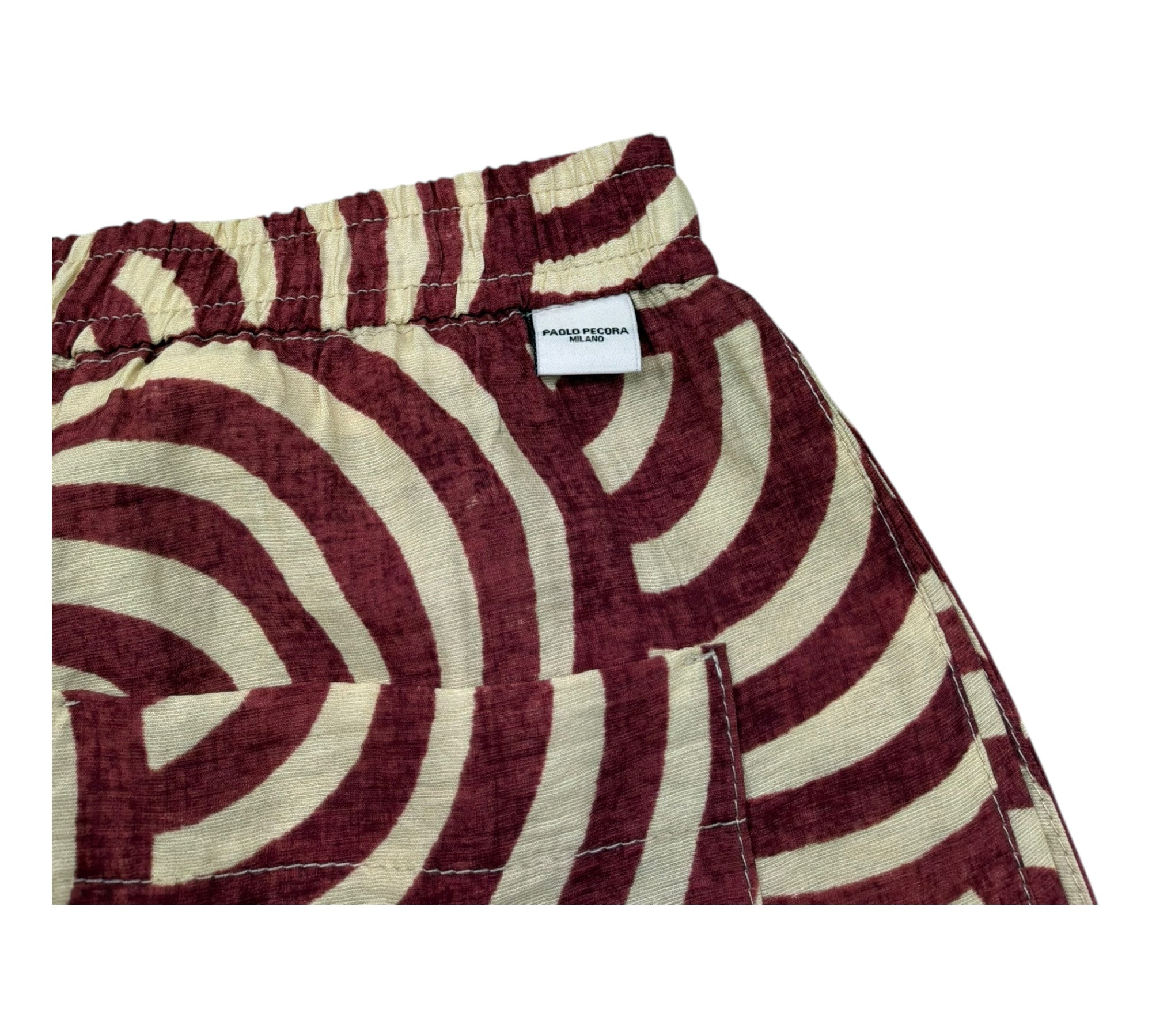 Paolo Pecora Bermuda Stampa Fantasia con Elastico In Vita per Bambino PP4294 BORDEAUX PAOLO PECORA 
