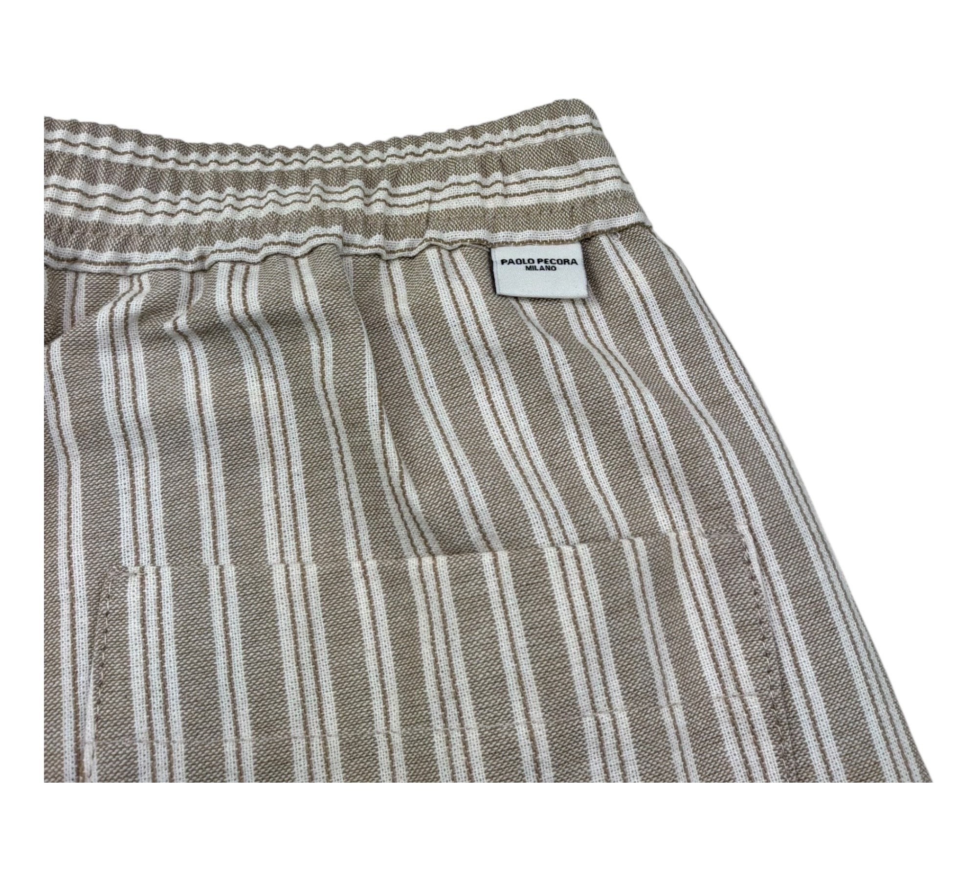 Paolo Pecora Bermuda Fantasia A Righe con Elastico In Vita per Bambino PP4296 BEIGE PAOLO PECORA 