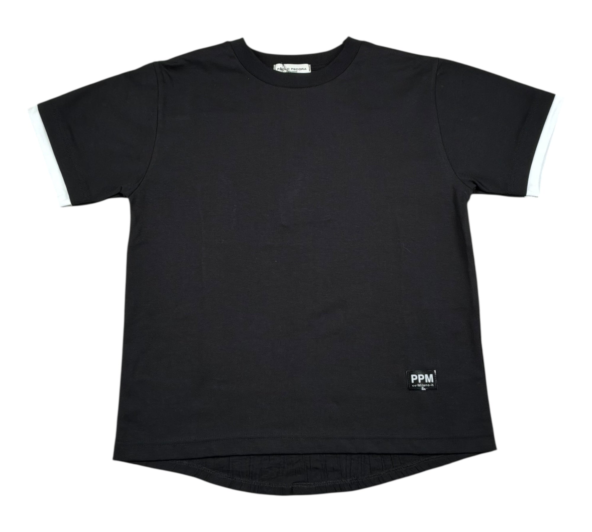 Paolo Pecora T-Shirt Girocollo Tinta Unita con Stampa per Bambino PP4354 NERO PAOLO PECORA 