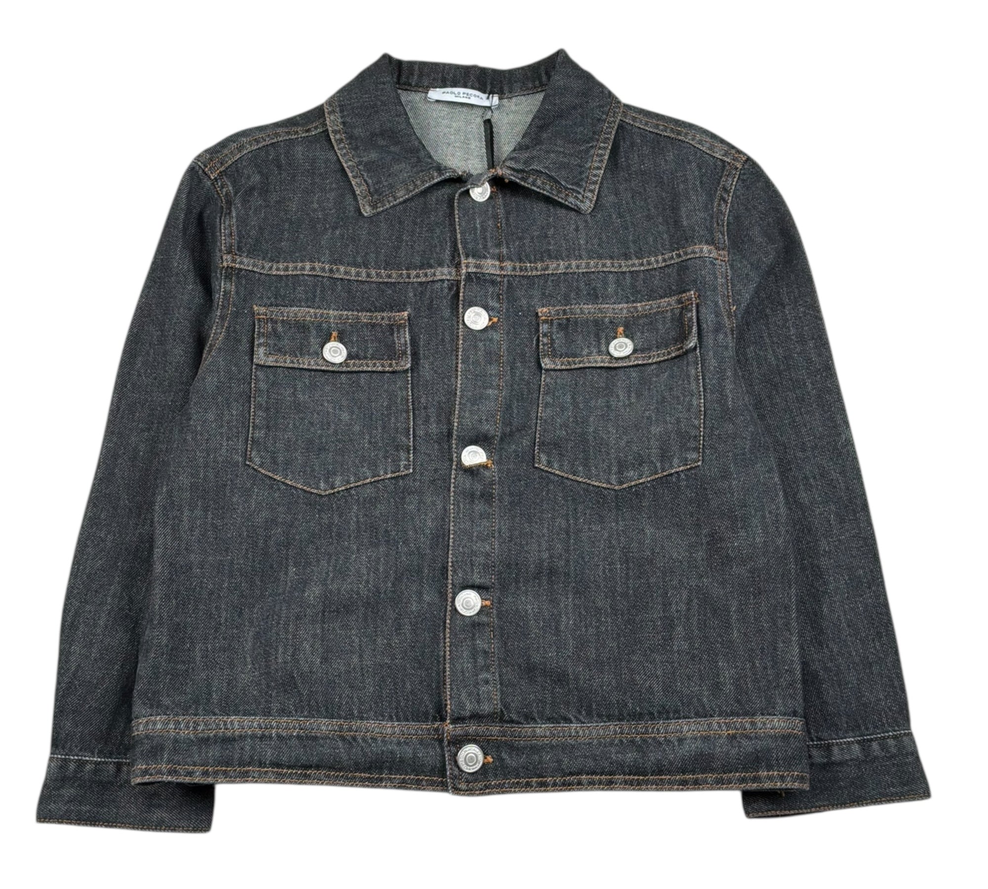 Paolo Pecora Giubbino In Denim Tinta Unita per Bambino PP4372 NERO PAOLO PECORA 