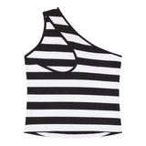 Patrizia Pepe Top Bicolore con Fantasia A Righe per Bambina 7M0875 BIANCO/NERO PATRIZIA PEPE 
