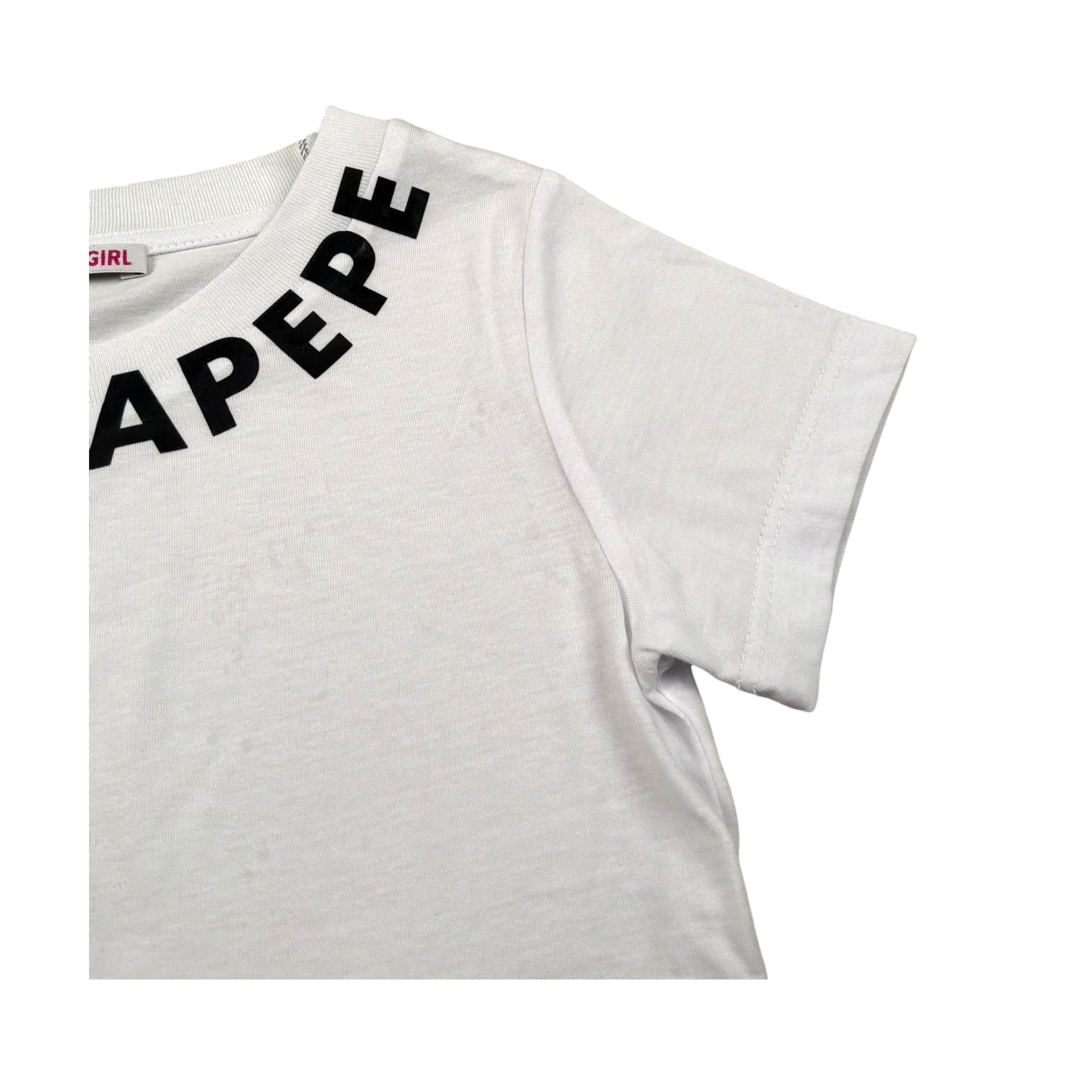 Patrizia Pepe T-Shirt Girocollo Tinta Unita con Logo per Bambina 7M0904 BIANCO PATRIZIA PEPE 