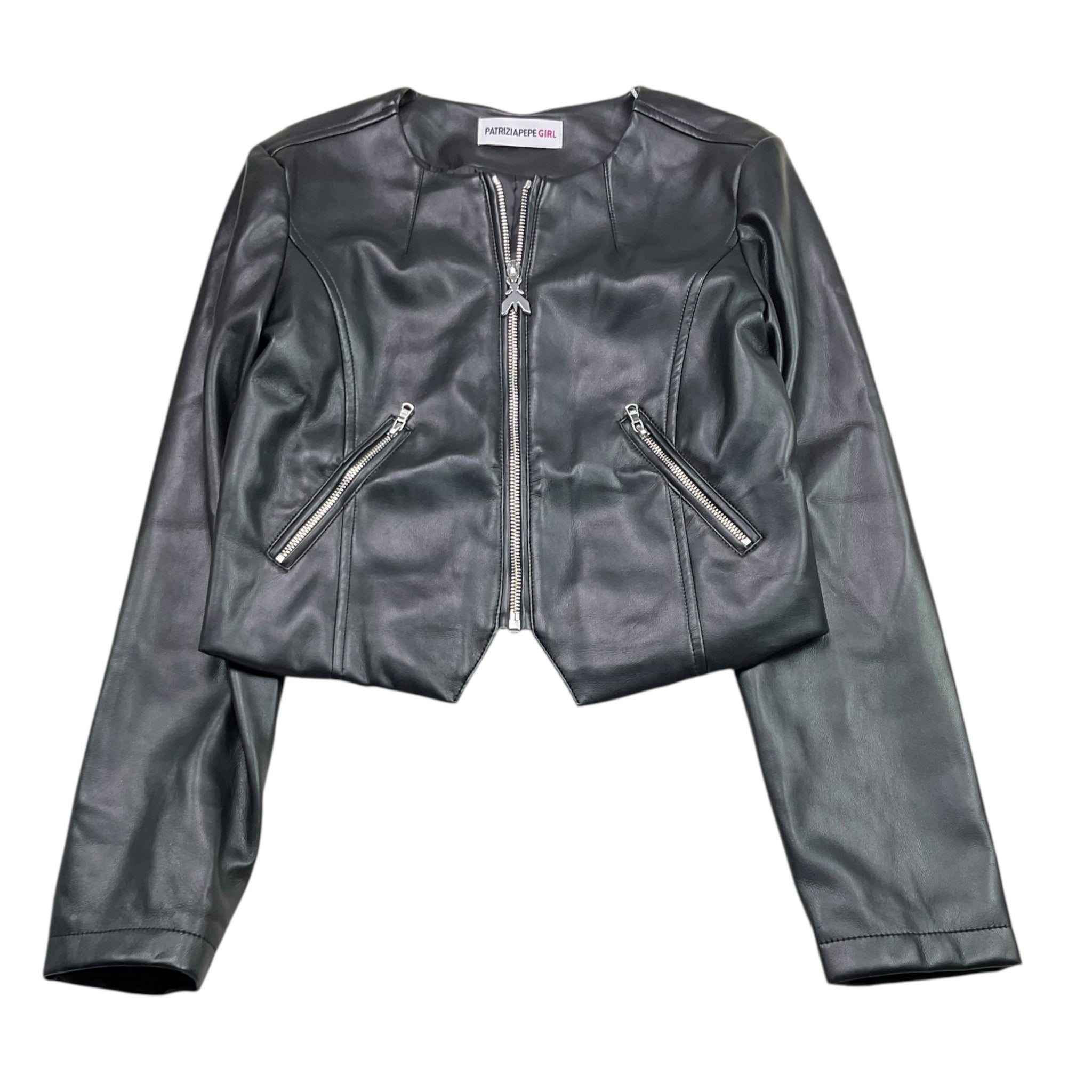 Patrizia Pepe Giubbino In Ecopelle Tinta Unita con Zip per Bambina 7O0014 NERO PATRIZIA PEPE 