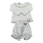 Paz Rodriguez Completo 2 Pezzi Maglia-Culotte Tinta Unita per Neonata 003122709 BIANCO PAZ RODRIGUEZ 