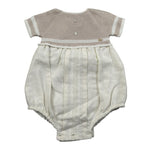 Paz Rodriguez Pagliaccetto Mezza Manica Bicolore per Neonato 00542375 BEIGE PAZ RODRIGUEZ 