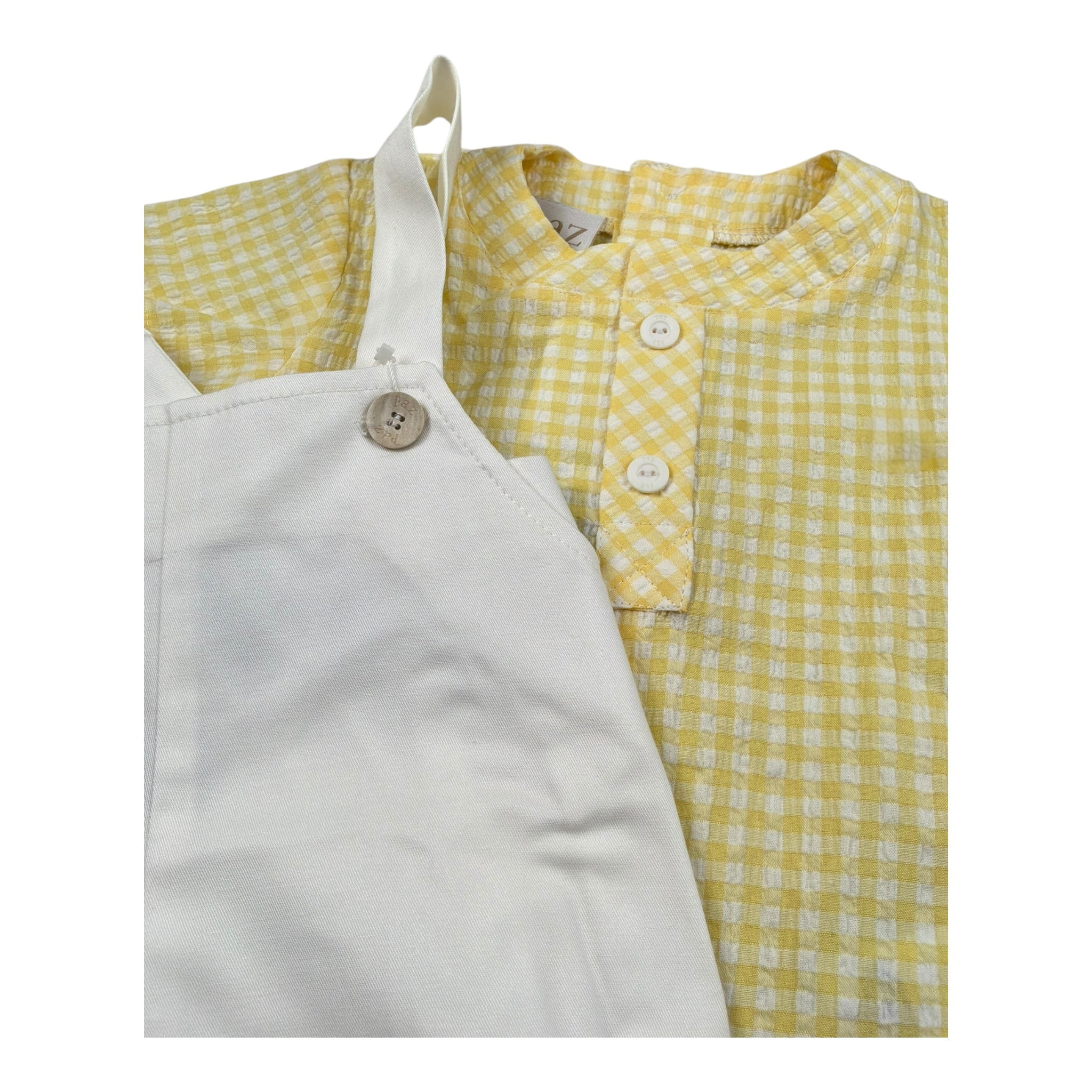 Paz Rodriguez Completo 2 Pezzi Camicia-Salopette per Neonato 006151607 GIALLO PAZ RODRIGUEZ 