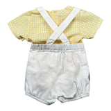 Paz Rodriguez Completo 2 Pezzi Camicia-Salopette per Neonato 006151607X BIANCO/GIALLO PAZ RODRIGUEZ 