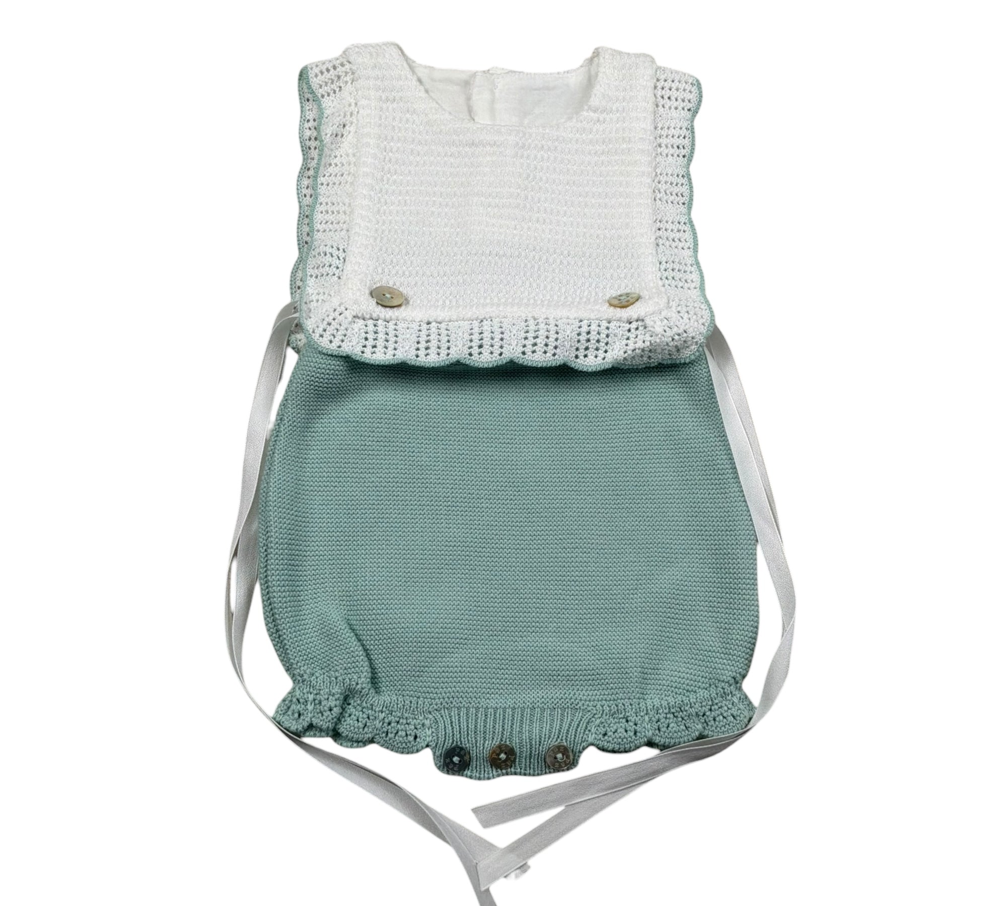 Paz Rodriguez Pagliaccetto Giromanica Bicolore per Neonata 022122541 BIANCO/VERDE PAZ RODRIGUEZ 