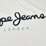 Pepe Feamo Shirt Girocollo Tinta Unita con Stampa per Bambino PB503993 BIANCO PEPE JEANS 