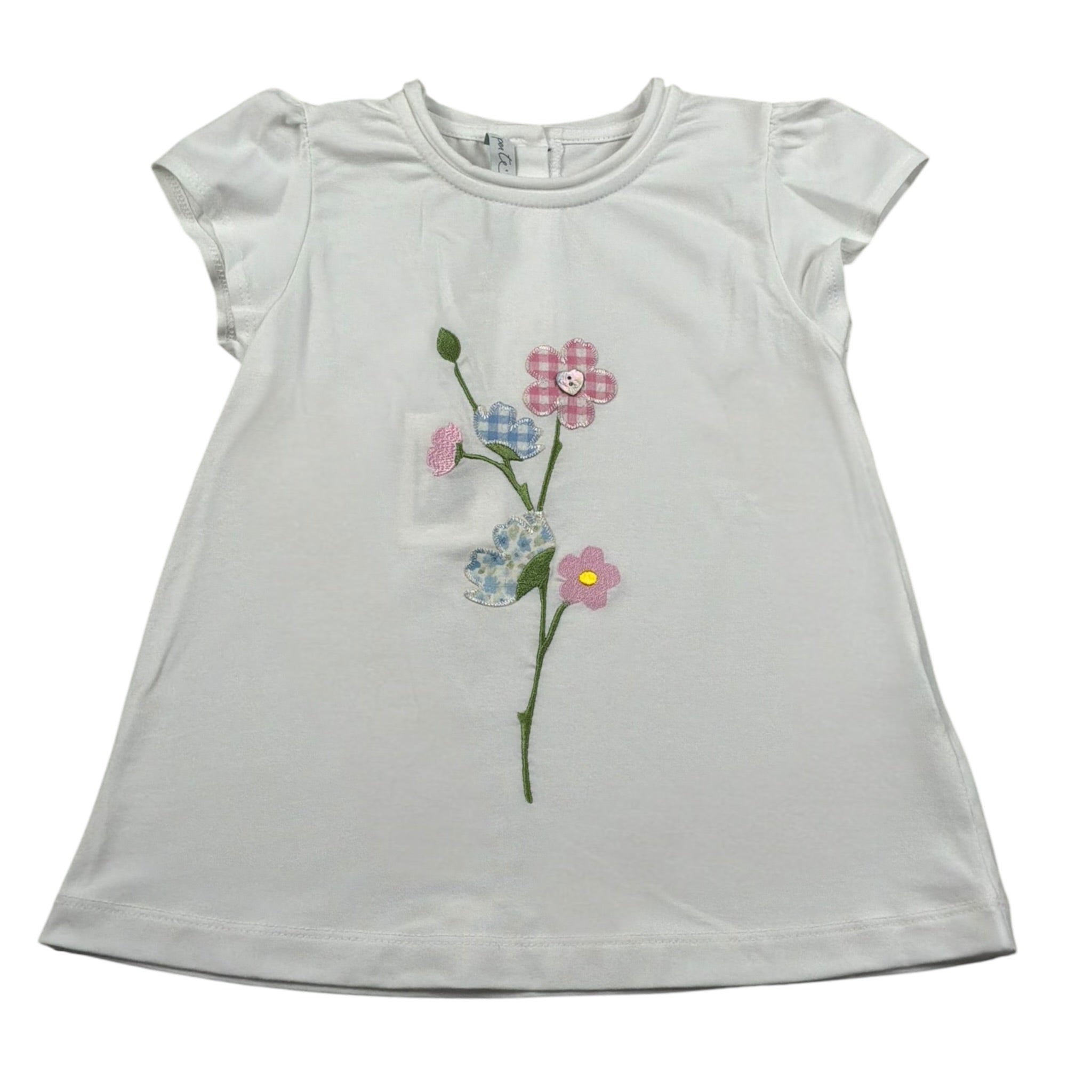 Per Te T-Shirt Girocollo tinta unita Cn Ricami Bianco per Neonata 34411 BIANCO PER TE 