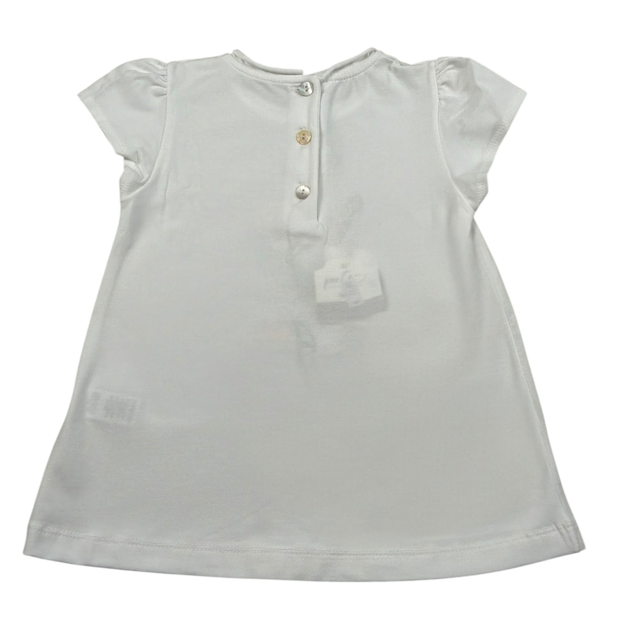 Per Te T-Shirt Girocollo tinta unita Cn Ricami Bianco per Neonata 34411 BIANCO PER TE 