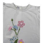 Per Te T-Shirt Girocollo tinta unita Cn Ricami Bianco per Bambina 34411J BIANCO PER TE 