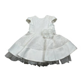 Petit Abito Mezza Manica tinta unita con Tulle Bianco per Neonata S2014013 BIANCO PETIT 