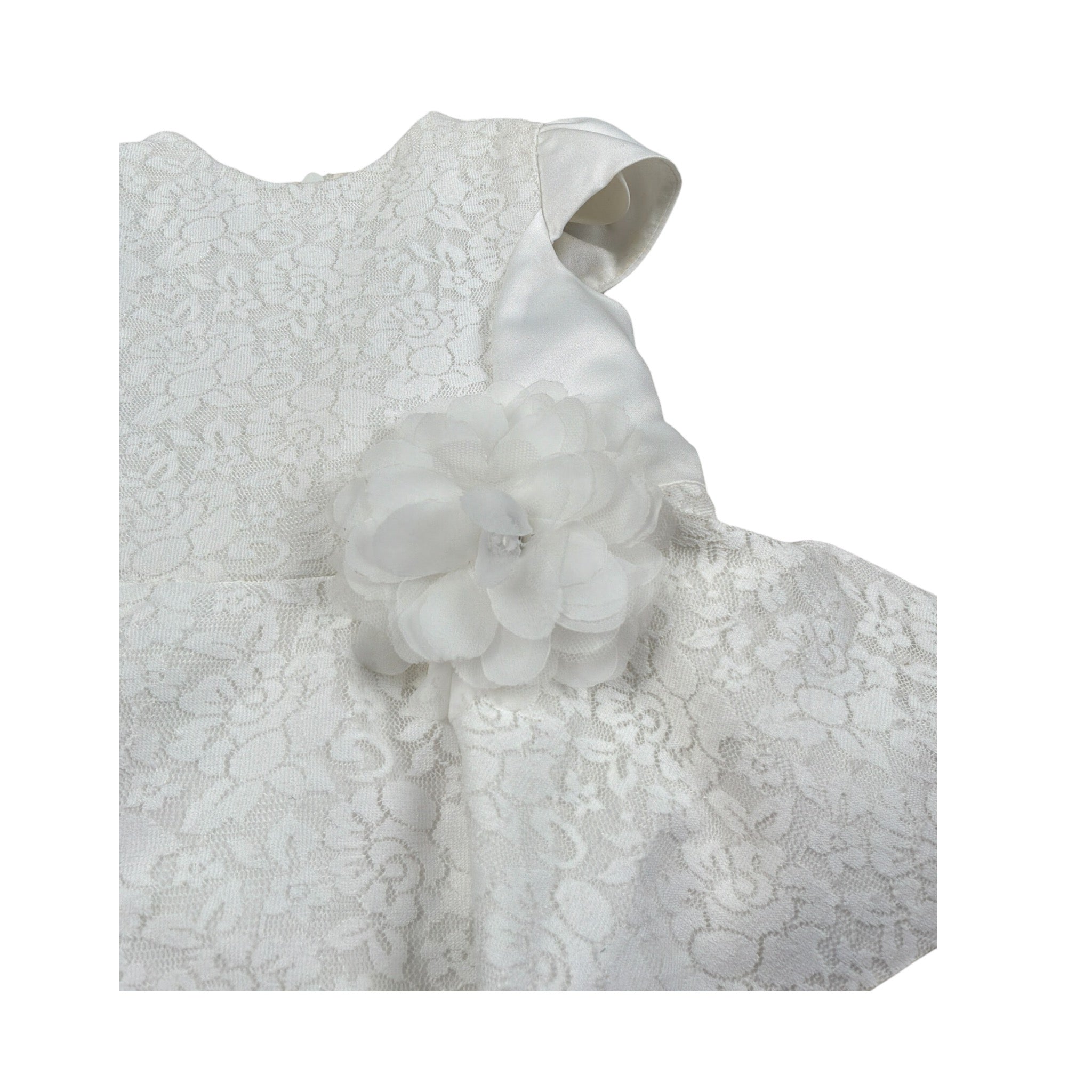 Petit Abito Mezza Manica tinta unita con Tulle Bianco per Neonata S2014013 BIANCO PETIT 