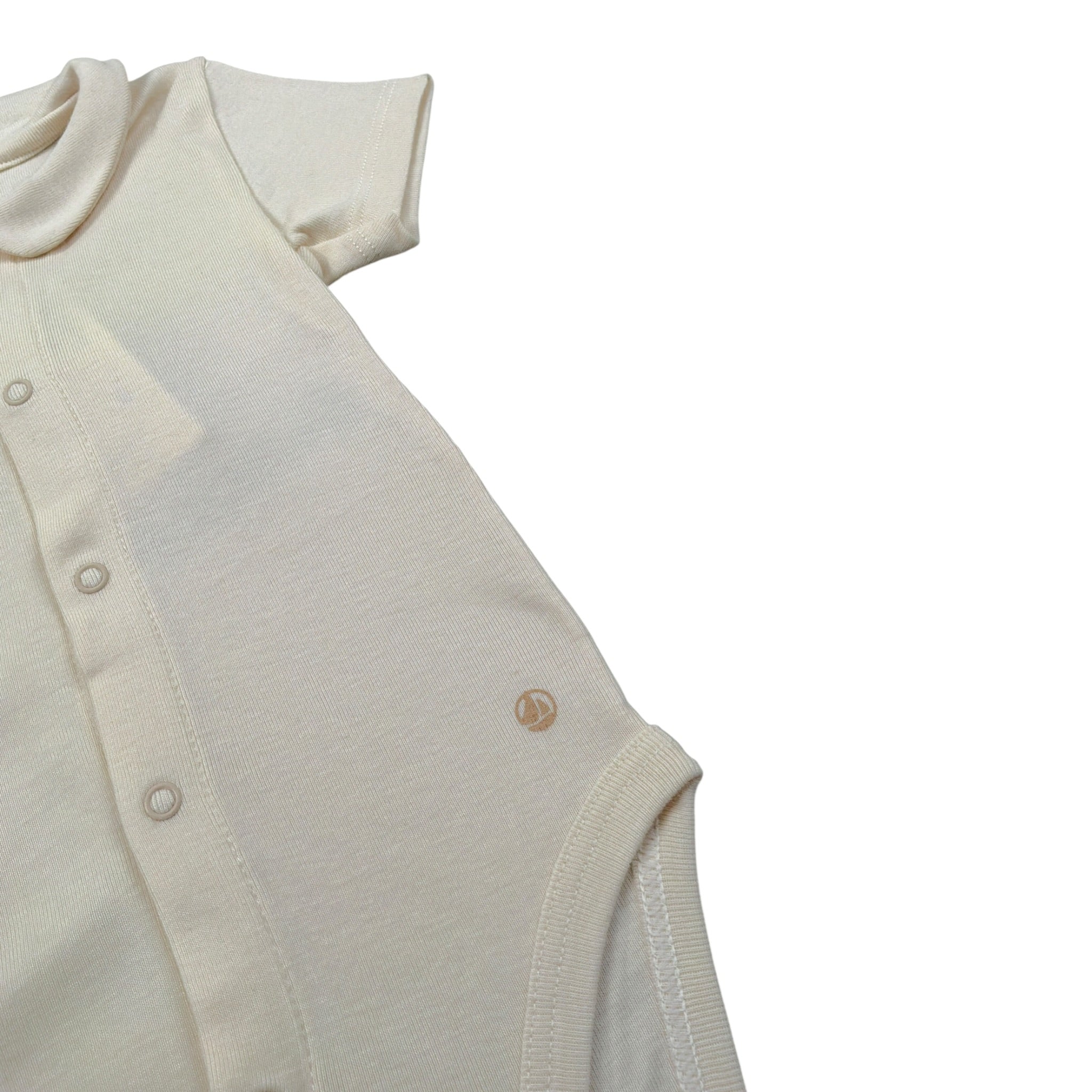 Petit Bateau Body tinta unita Mezza Manica Beige per Neonato A09MP BEIGE PETIT BATEAU 