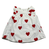 Petit Bateau Abito Giromanica tinta unita con Stampe Cuori Bianco per Neonata A09MS01420 BIANCO PETIT BATEAU 