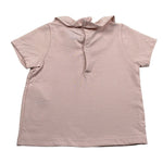Petit Bateau T-Shit tinta unita con Colletto Rosa per Neonata TBSPE ROSA PETIT BATEAU 
