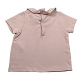 Petit Bateau T-Shit tinta unita con Colletto Rosa per Neonata TBSPE ROSA PETIT BATEAU 
