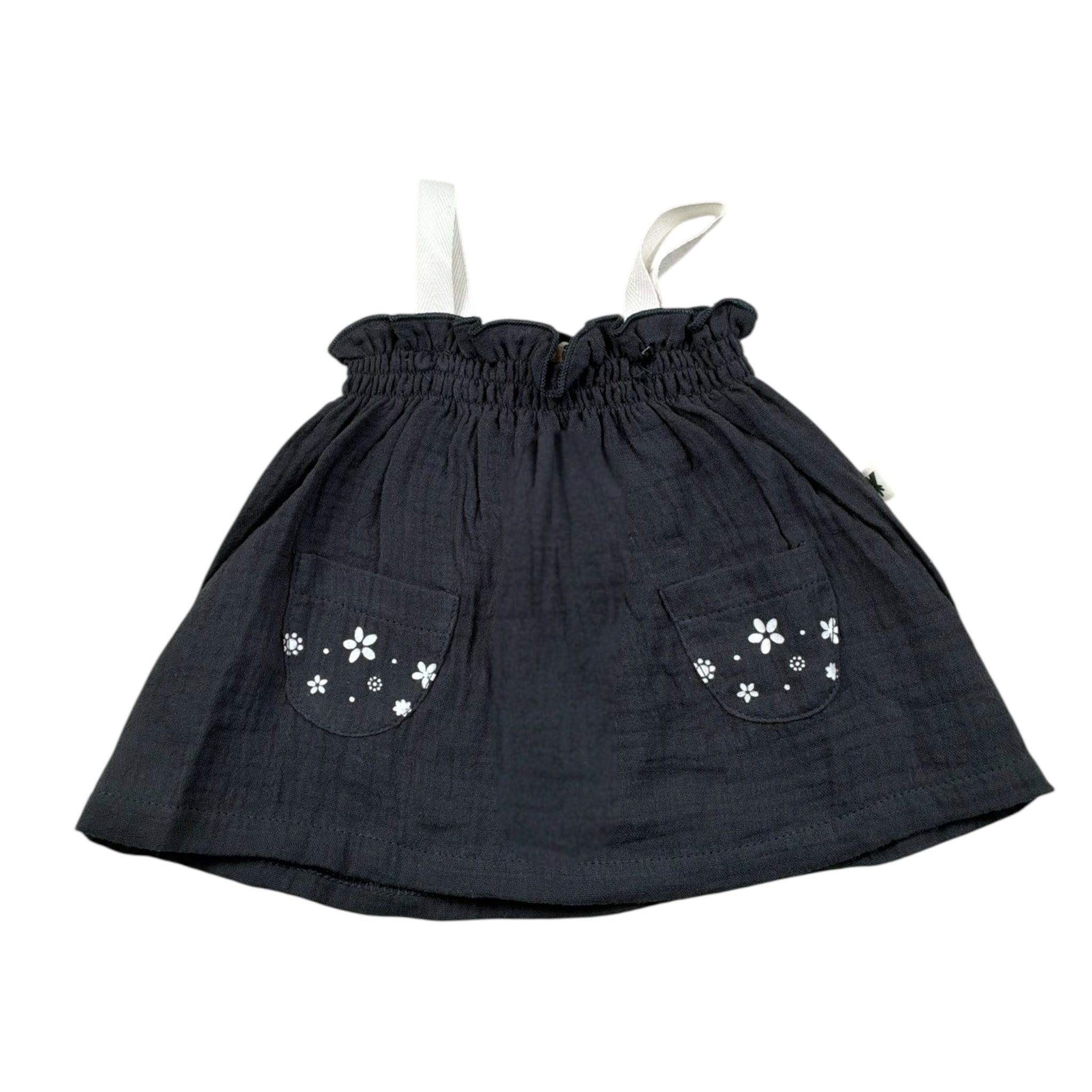 Petit Indi Top Tinta Unita con Stampa per Neonata SS25B0426 GRIGIO PETIT INDI 