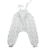 Petit Indi Tuta Intera Tinta Unita con Stampa Fiori per Neonata SS25B1235 BIANCO PETIT INDI 