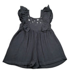 Petit Indi Tuta Tinta Unita con Stampa per Neonata SS25BK5026X GRIGIO PETIT INDI 