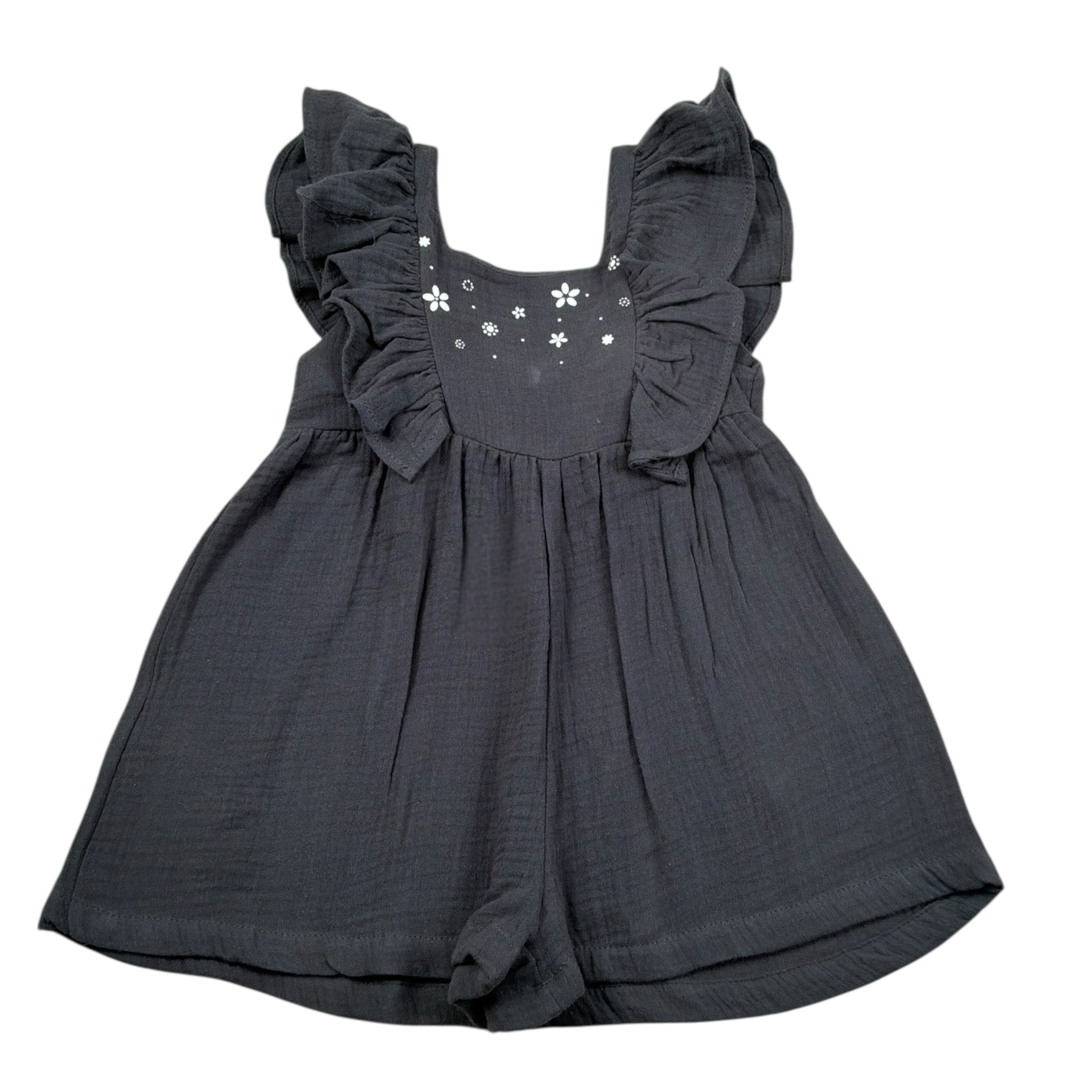 Petit Indi Tuta Tinta Unita con Stampa per Neonata SS25BK5026X GRIGIO PETIT INDI 
