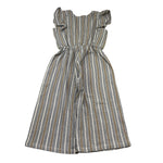 Petit Indi Tuta Intera Tinta Unita con Fantasia A Righe per Bambina SS25BK5229 BLU PETIT INDI 