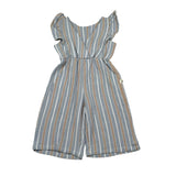 Petit Indi Tuta Intera Tinta Unita con Fantasia A Righe per Neonata SS25BK5229X BLU PETIT INDI 