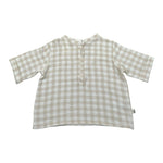 Petit Indi Camicia Tinta Unita con Fantasia A Quadri per Neonato SS25BK7115XN BEIGE PETIT INDI 