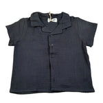 Petit Indi Camicia Mezza Manica Tinta Unita per Neonato SS25BK7326X GRIGIO PETIT INDI 