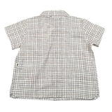 Petit Indi Camicia Tinta Unita con Fantasia A Quadri per Neonato SS25BK7427XN BIANCO PETIT INDI 