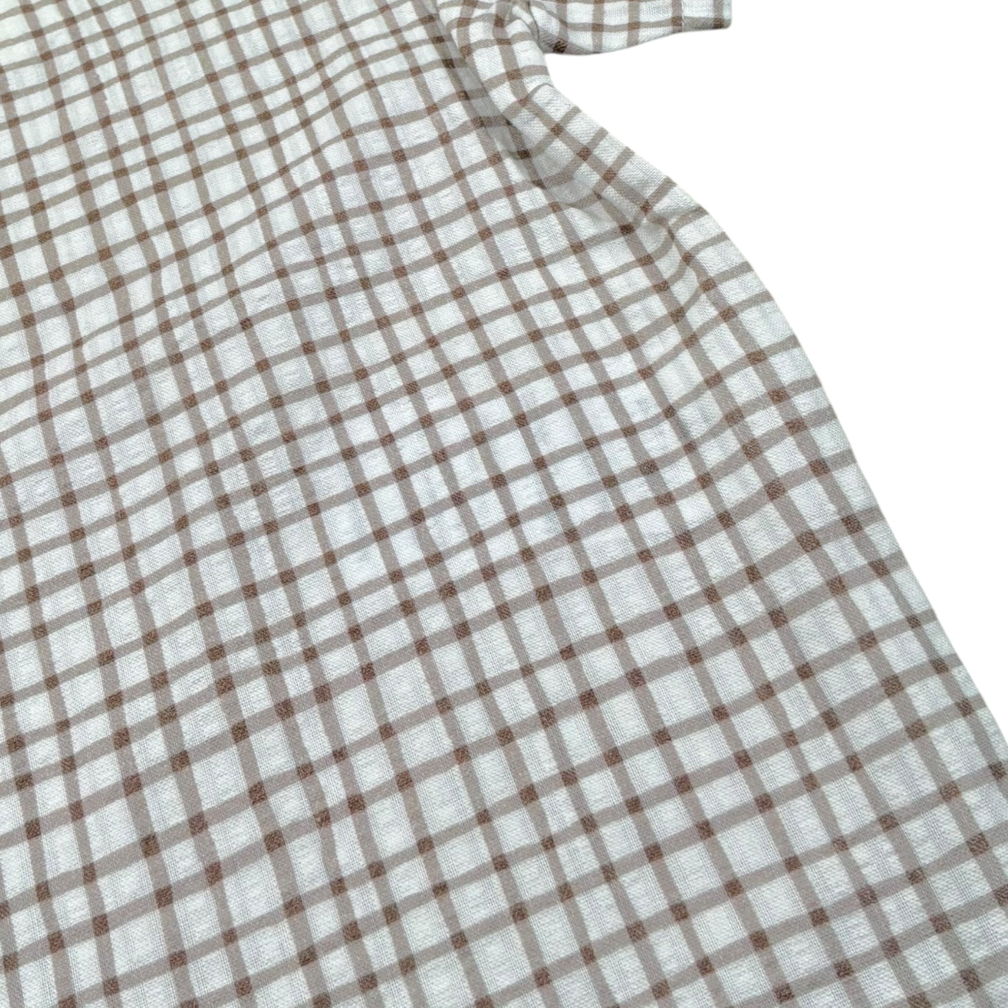 Petit Indi Camicia Tinta Unita con Fantasia A Quadri per Neonato SS25BK7427XN BIANCO PETIT INDI 
