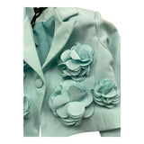 Petit Posh Giacca Crop Tinta Unita con Applicazioni per Bambina GFBS25068GC VERDE ACQUA PETIT POSH 