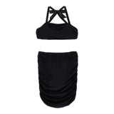 Philosophy Completo 2 Pezzi Top-Gonna Tinta Unita per Bambina I1E500 NERO PHILOSOPHY 